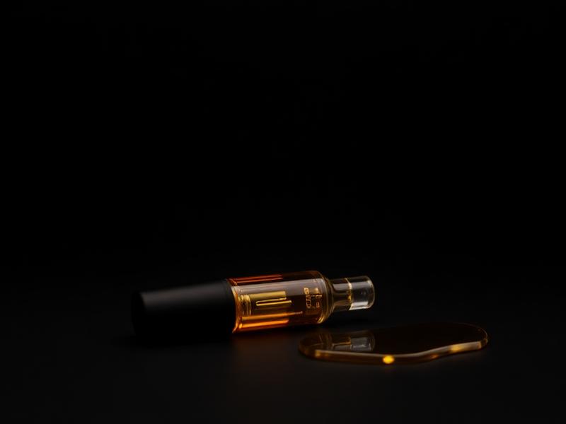 Live rosin all-in-one cannabis vape cartridge with amber oil, sold at Piffords Inc. in Peekskill
